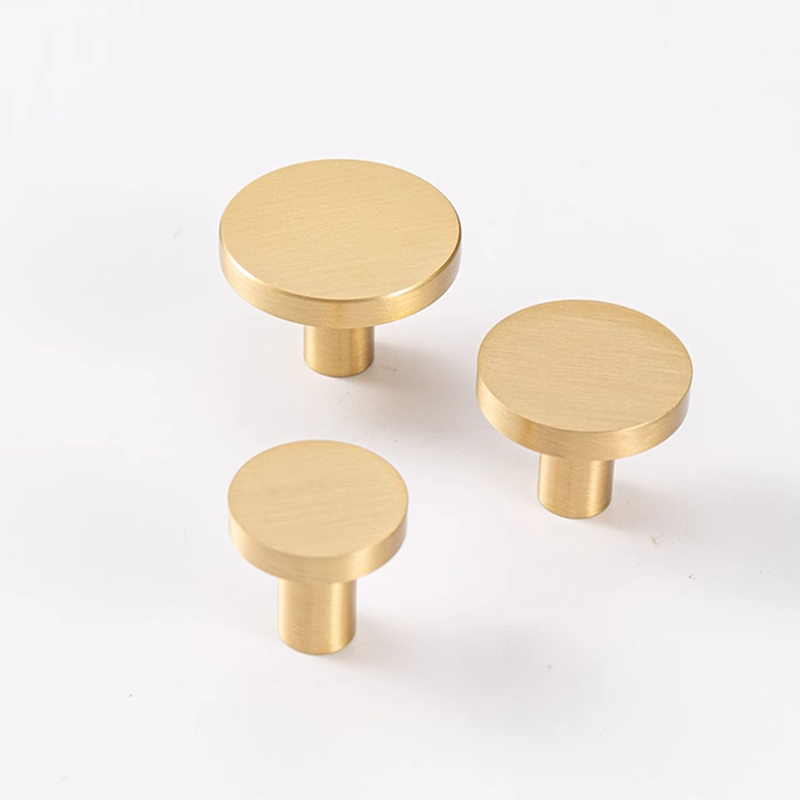 Furniture Hardware Pulls - Round Brass Kitchen Cabinet Drawer Knobs