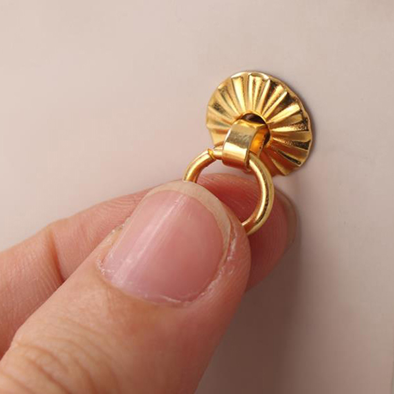 Furniture Hardware Pulls - 4pcs 1/12 Hardware Golden Metal Handle