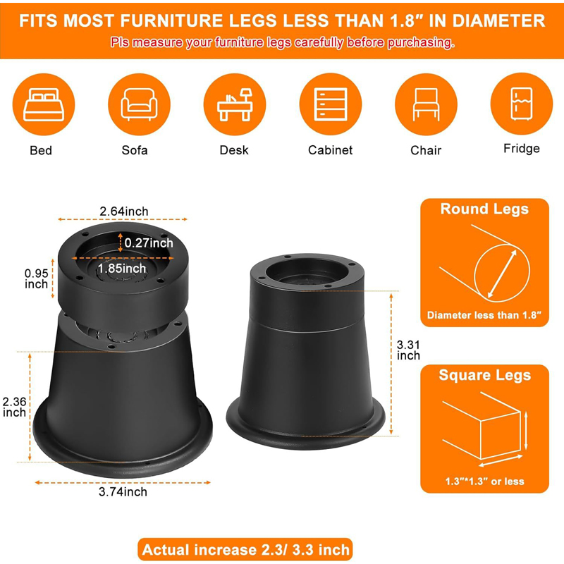 4Pcs Heavy Duty Furniture Rise - Furniture Hardware Feet reseña y precio