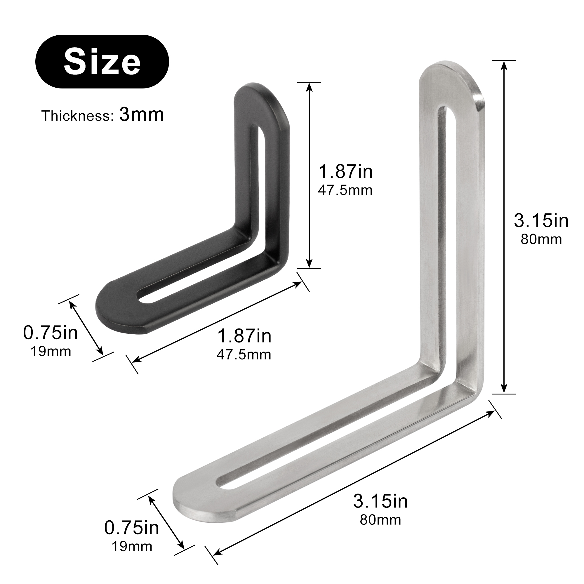 2pcs Corner Brackets Stainless - Furniture Hardware Fixing Screws reseña y precio