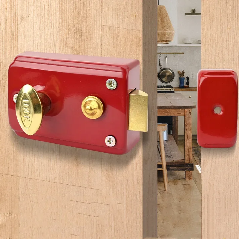 Exterior Door Retro Red Locks  - Furniture And Hardware reseña y precio