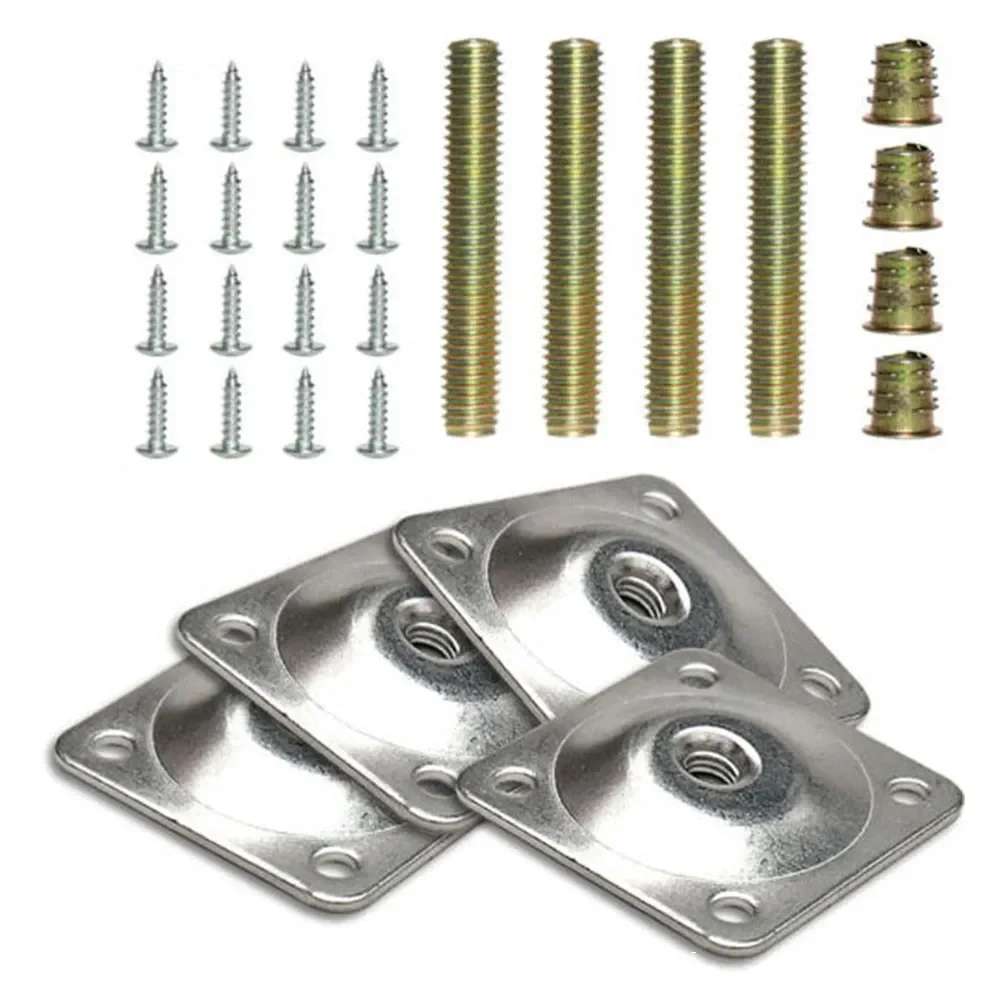 4 Metal Leg Fixing Mounting Pl - Furniture Leveling Hardware reseña y precio