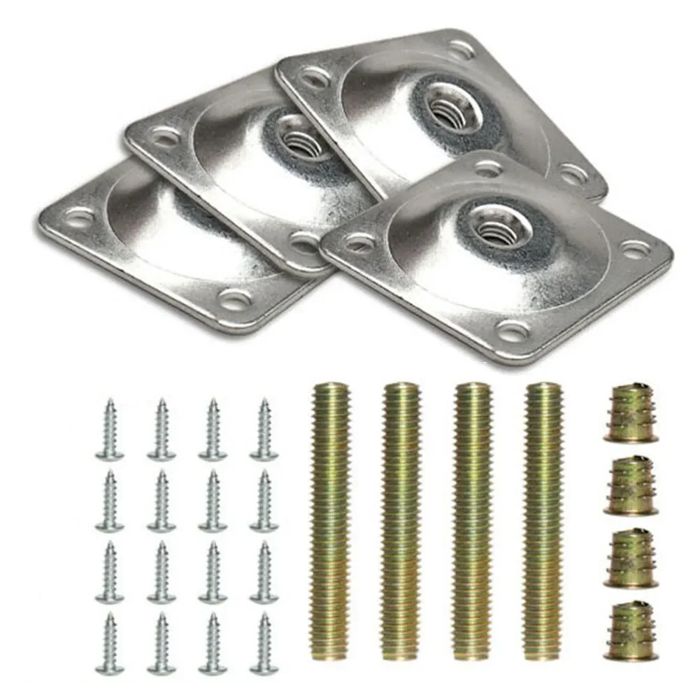 4 Metal Leg Fixing Mounting Pl - Furniture Leveling Hardware reseña y precio
