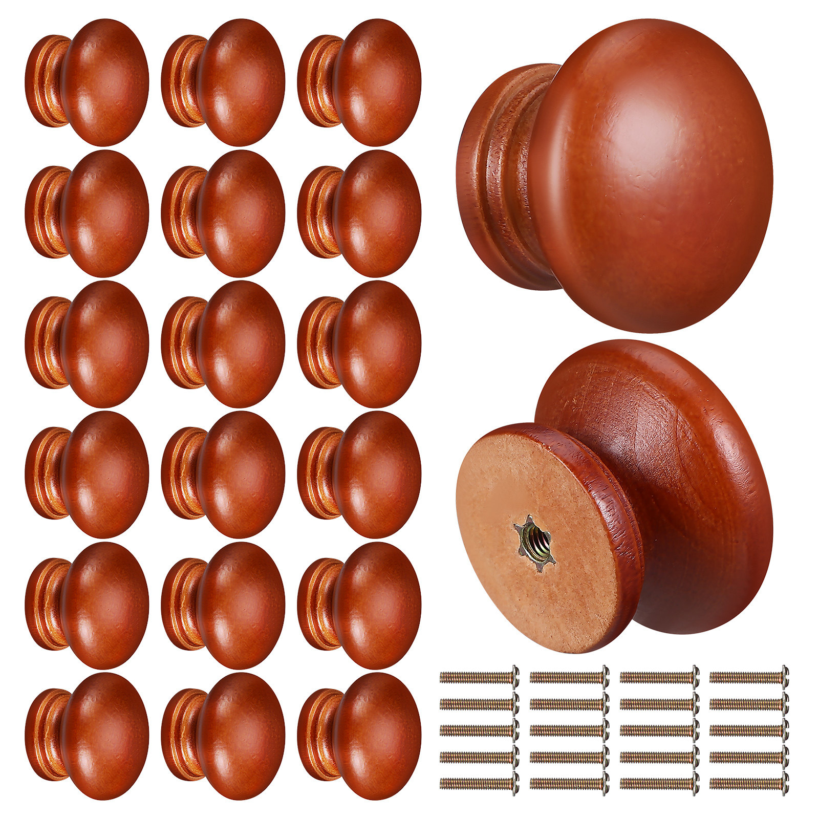 20Pcs Solid Wood Knobs Polishe - Furniture Hardware Pulls reseña y precio