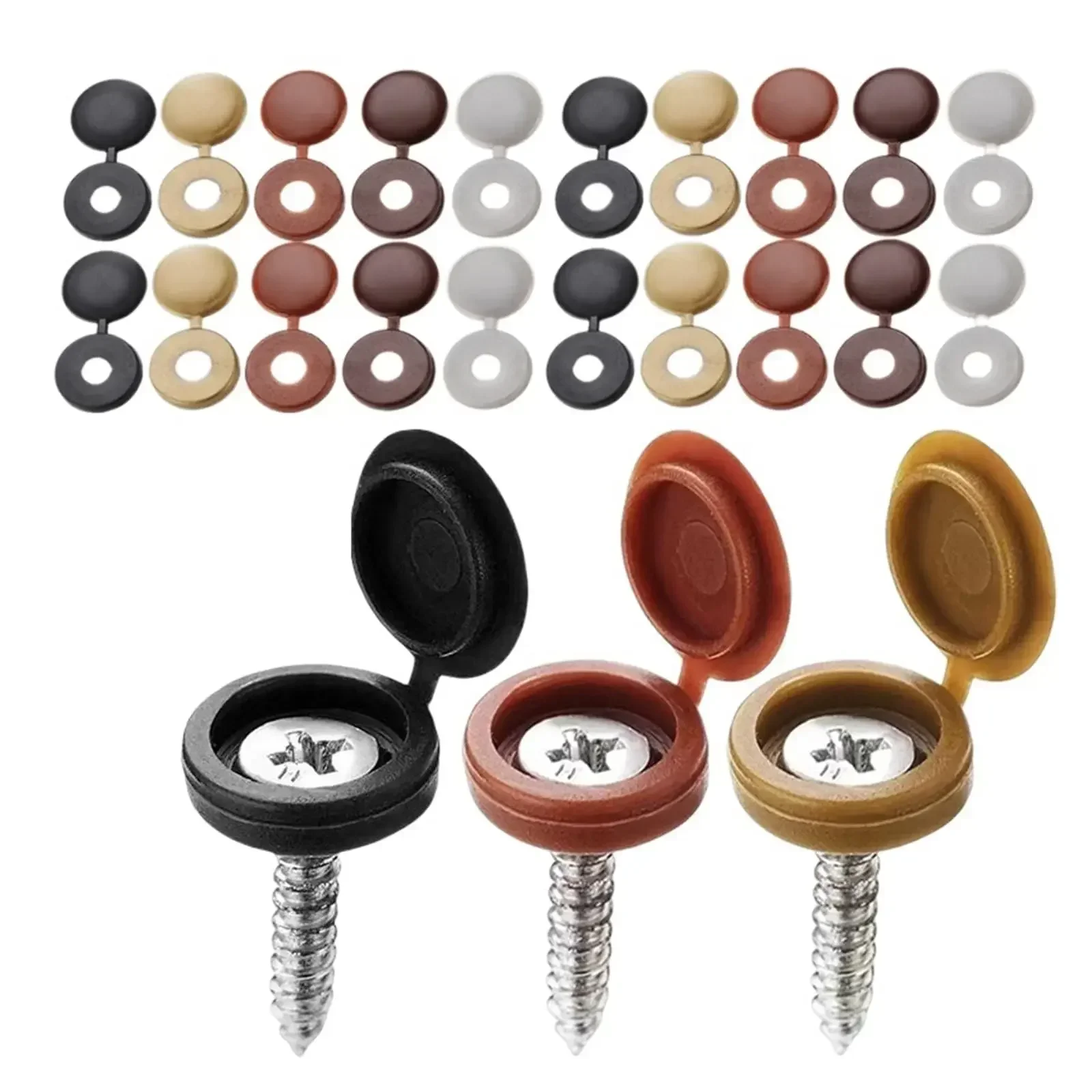 Hinged Plastic Screw Cap Cover - Furniture Hardware Fixing Screws reseña y precio