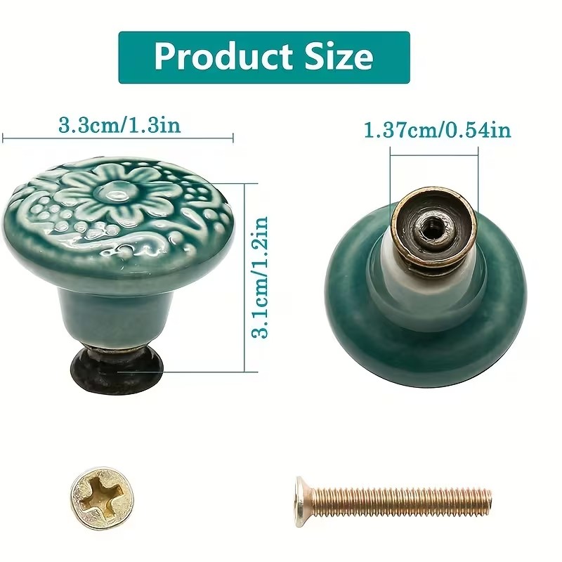 12pcs Ceramic Cabinet Knobs, F - Furniture Hardware Pulls reseña y precio