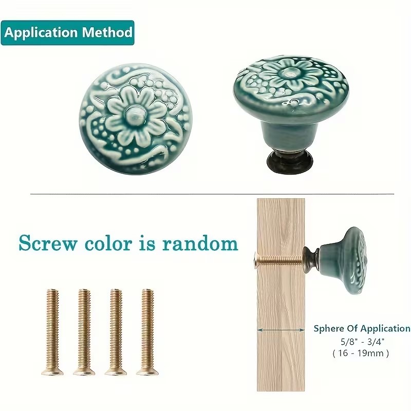12pcs Ceramic Cabinet Knobs, F - Furniture Hardware Pulls reseña y precio
