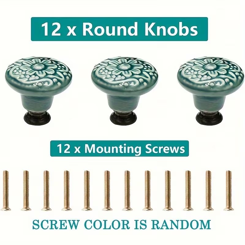 12pcs Ceramic Cabinet Knobs, F - Furniture Hardware Pulls reseña y precio