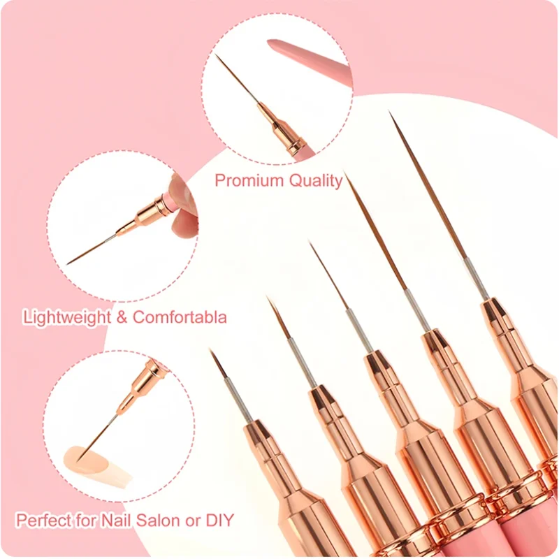 5pc/1set Nail Art Liner Brushe - Furniture Hardware Nails reseña y precio