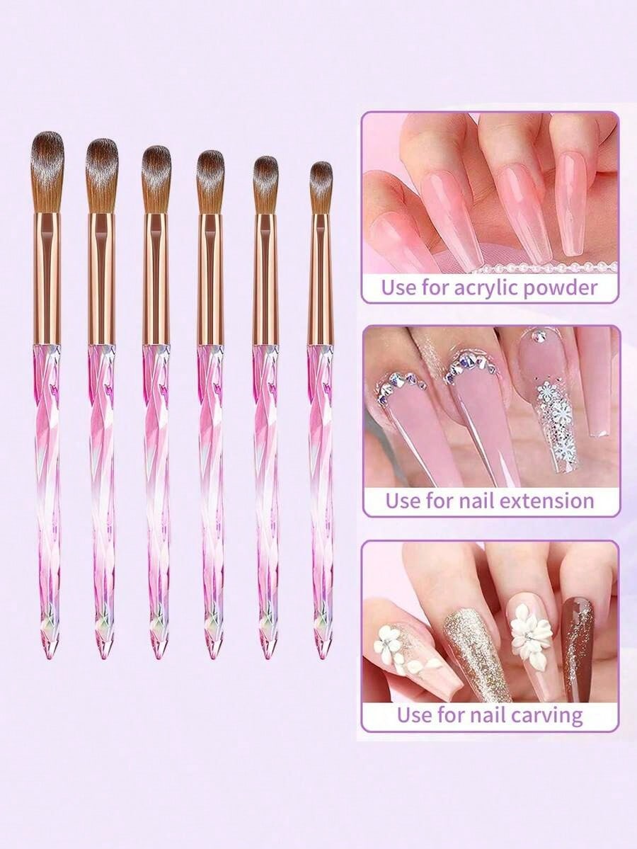 6pcs Acrylic Nail Brush Set, N - Furniture Hardware Nails reseña y precio