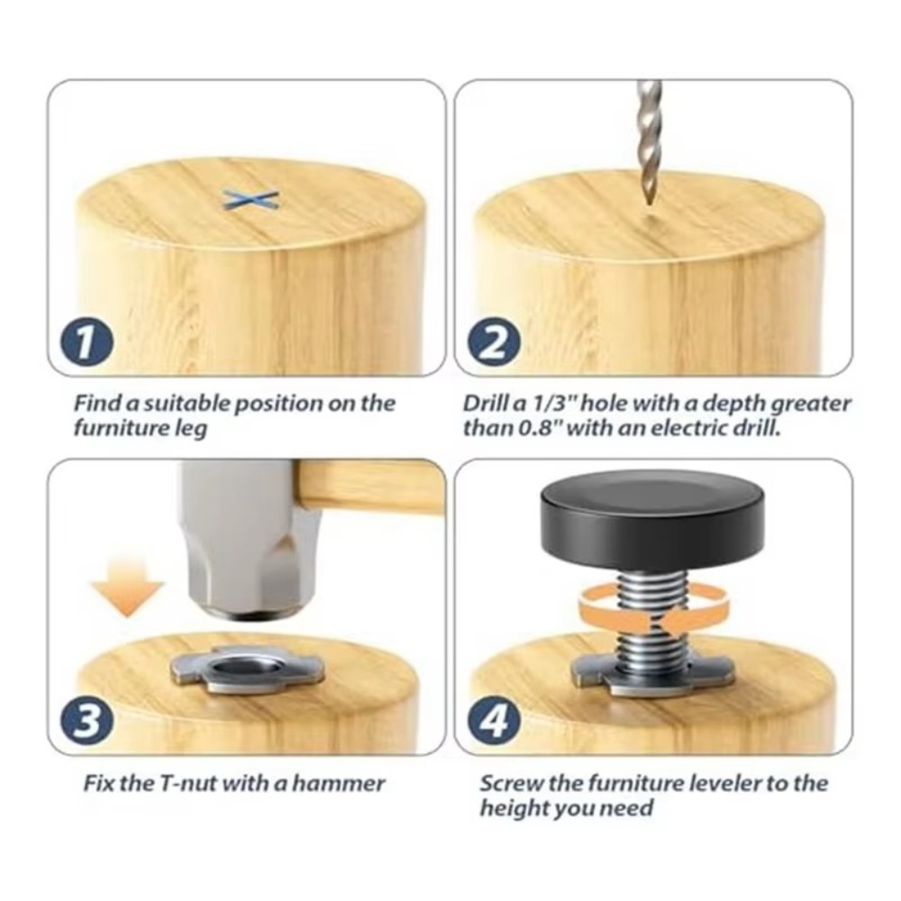 8PCS New Adjustable Furniture  - Furniture Leveling Hardware reseña y precio