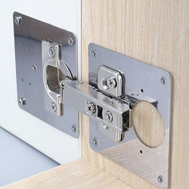 Cabinet Door Hinge Repair Plat - Furniture Hardware Fixing Screws reseña y precio
