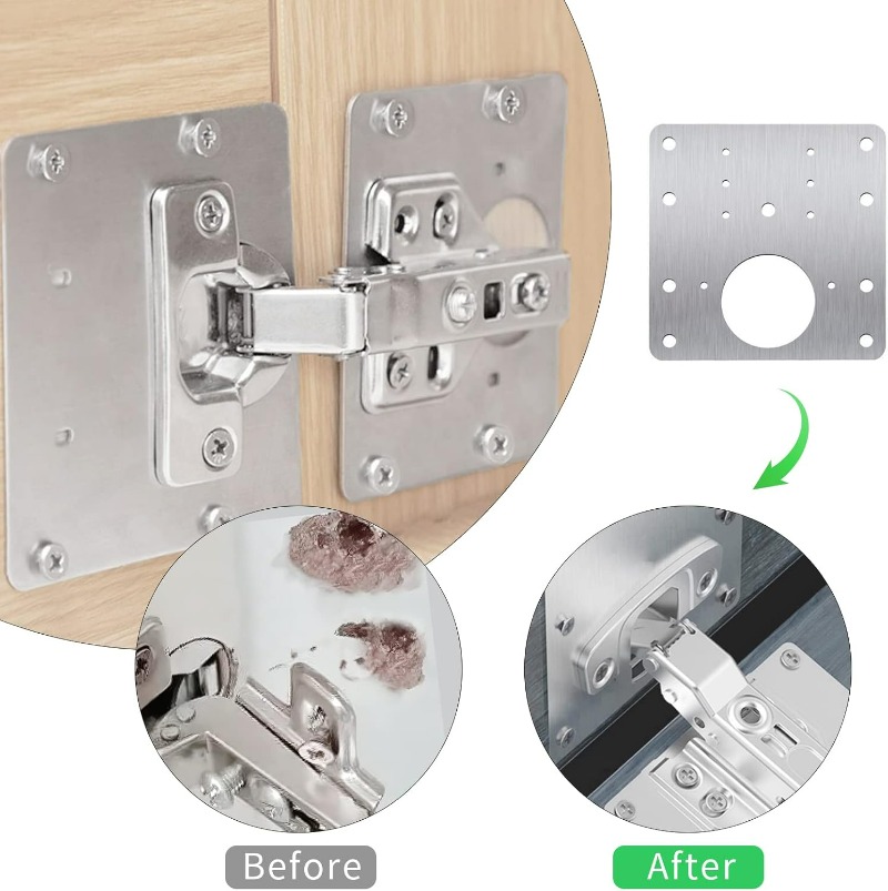 Cabinet Door Hinge Repair Plat - Furniture Hardware Fixing Screws reseña y precio