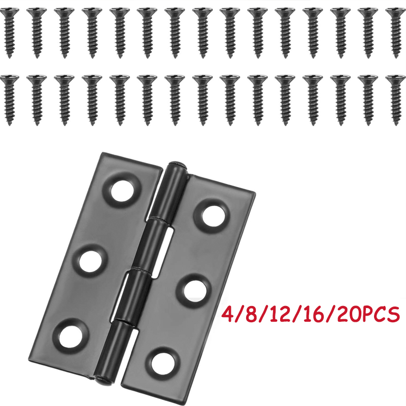 WV Black Door Hinges Stainless - Furniture Hardware Fixing Screws reseña y precio