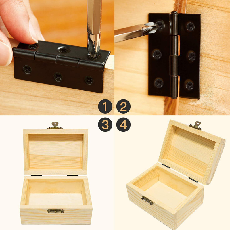 WV Black Door Hinges Stainless - Furniture Hardware Fixing Screws reseña y precio